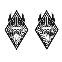 Load image into Gallery viewer, SUPER Corner shield stickers with Viking face
